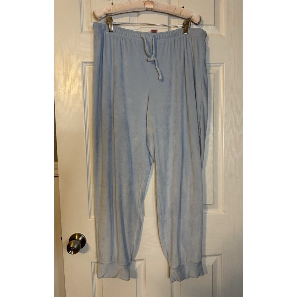 Juicy Couture Velour 2pc Top Track Pants Set Y2K Blue Crystals Women’s L Large - Picture 8 of 10